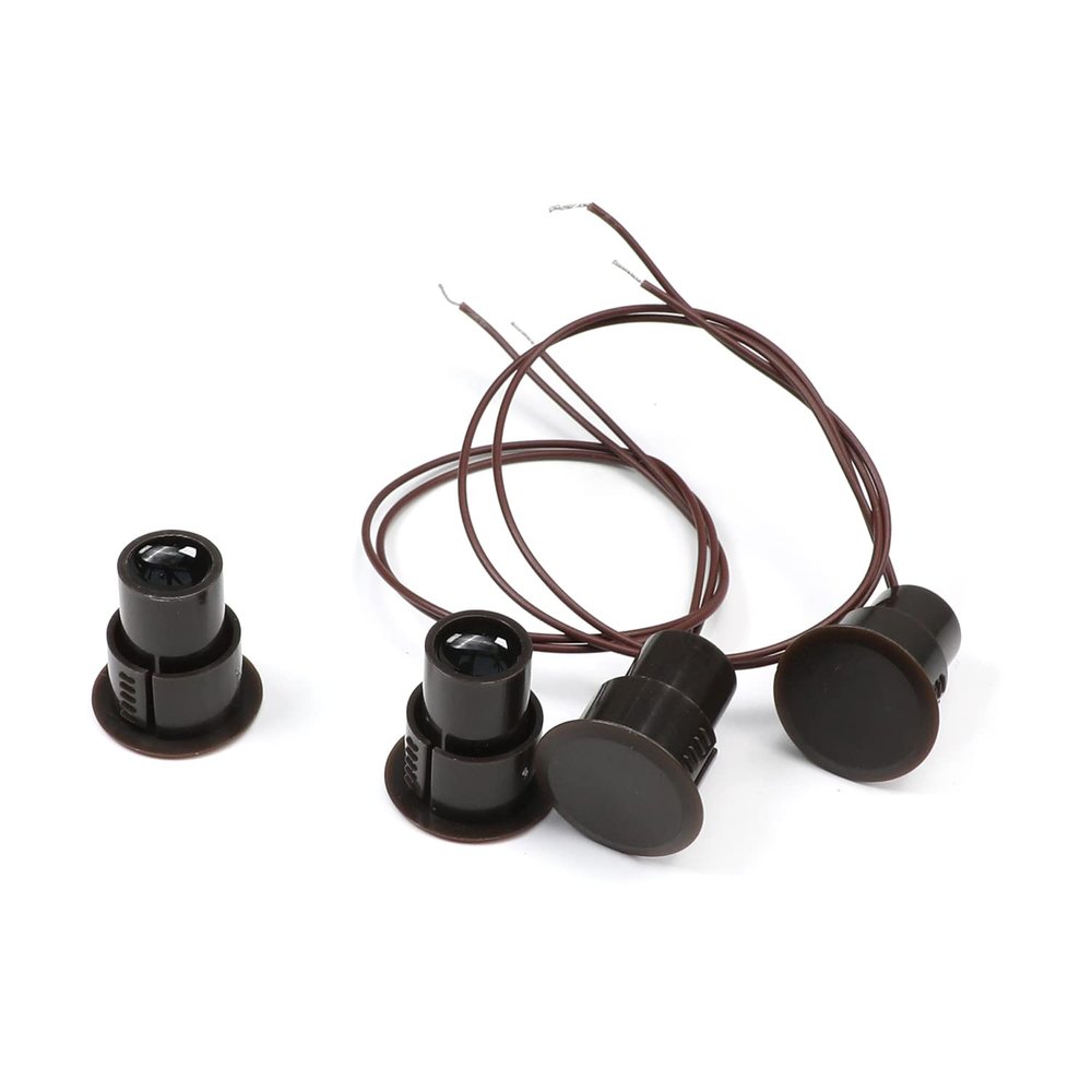 Fielect 2Pcs N.C. Recessed Wired Security Window Door Contact Sensor Alarm Magnetic Reed Switch Brown RC-35