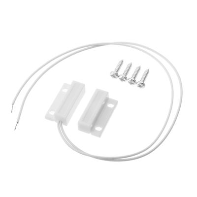 Fielect 3Pcs MC-38 Surface Mount Wired N.O. Door Sensor Alarm Magnetic Reed Switch White