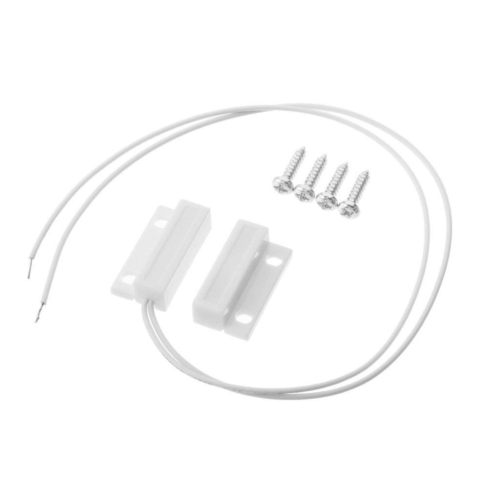 Fielect 3Pcs MC-38 Surface Mount Wired N.O. Door Sensor Alarm Magnetic Reed Switch White