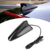 Qiilu Car Shark Fin Antenna, 12V Universal Radio Antenna Car Roof Aerial for Auto SUV Truck with Adhesive Base Decorative Antenna Black view 1