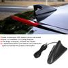 Qiilu Car Shark Fin Antenna, 12V Universal Radio Antenna Car Roof Aerial for Auto SUV Truck with Adhesive Base Decorative Antenna Black view 2