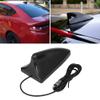 Qiilu Car Shark Fin Antenna, 12V Universal Radio Antenna Car Roof Aerial for Auto SUV Truck with Adhesive Base Decorative Antenna Black view 4