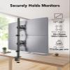 HUANUO Vertical Dual Monitor Mount, Stacked Monitor Stand for 2 Monitors with Height Adjustment Computer Monitor Arm Supports Two 17 to 32 Inch with C Clamp Each Desk Mount Hold up to 17.6lbs view 2