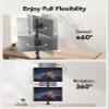 HUANUO Vertical Dual Monitor Mount, Stacked Monitor Stand for 2 Monitors with Height Adjustment Computer Monitor Arm Supports Two 17 to 32 Inch with C Clamp Each Desk Mount Hold up to 17.6lbs view 4
