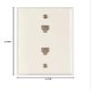 Westek TWRJ11W2-10 1-Gang Duplex Phone Jack Modular 4-Conductor with Wall Plate Thermoplastic, White - pack of 10 view 3