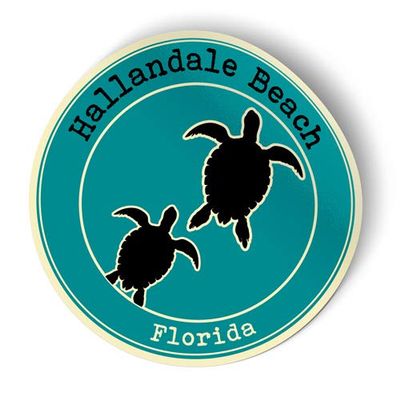 Squiddy Hallandale Beach Florida Beach Town - Vinyl Sticker for Car, Laptop, Notebook (4" high)