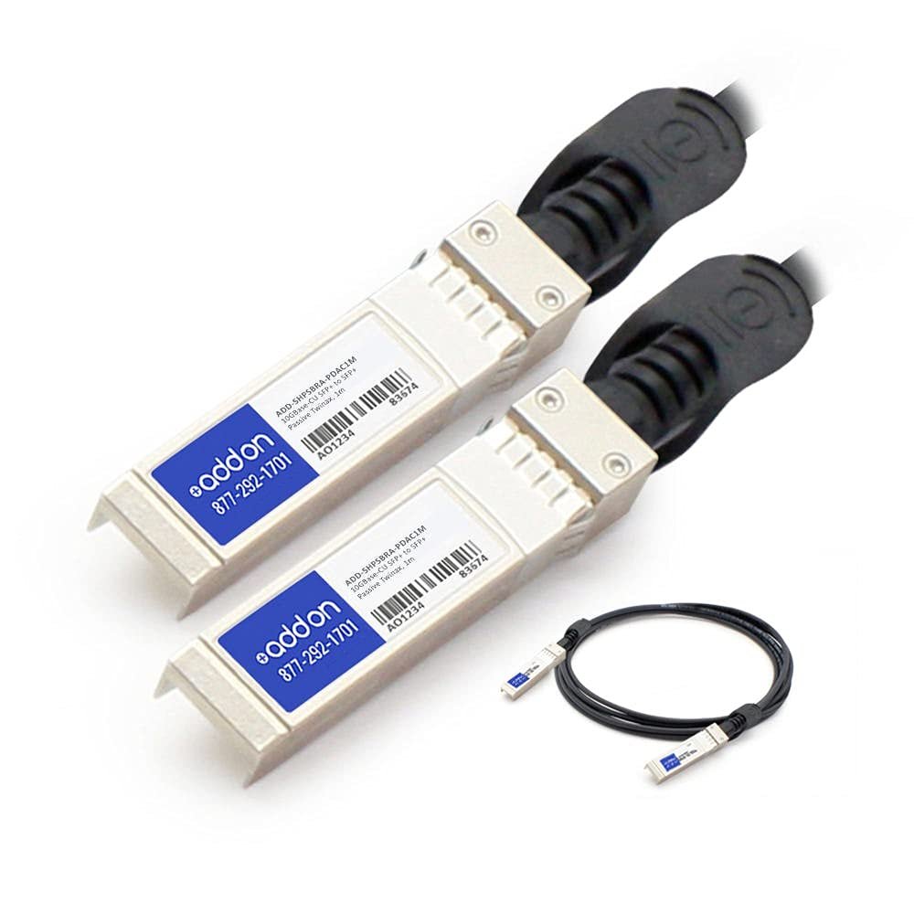 AddOn HP J9281B to Brocade 10G-SFPP-TWX-P-0101 Compatible TAA Compliant 10GBase-CU SFP+ to SFP+ Direct Attach Cable (Passive, 1m)