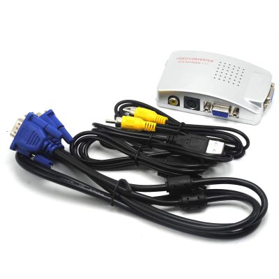 VGA to TV RCA Composite S-video Converter Adapter Box for PC Laptop Computer