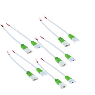 Fielect 5Pcs Waterproof Power Male to Female Connector Cable 2Pin 20cm Long for LED Light Strip White Green