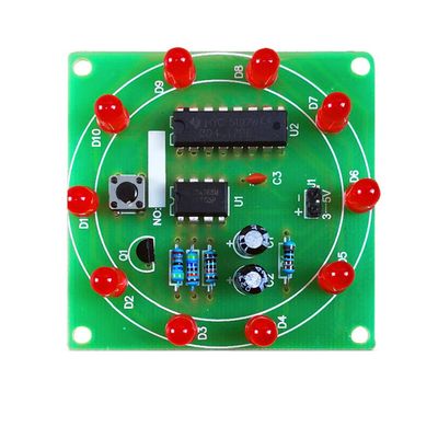 Taidacent 10 Pcs DIY Electronic Lucky Turntable Kit Electronic Components kit Running Water Marquee, Lottery Welding Parts DIY Assembly Soldering Practice Kit (Component+PCB Board)