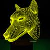 Jinnwell 3D Wolf Dog Night Light Lamp Illusion Led 7 Color Changing Touch Switch Table Desk Decoration Lamps Acrylic Flat ABS Base USB Cable Toy (Bus) view 4