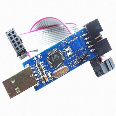 10Sets/lot USBASP USBISP AVR Programmer 3.3V/5V USB ISP USB ASP ATMEGA8 ATMEGA128 ATtiny/CAN/PWM +10Pin Wire Support Win7 64Bit