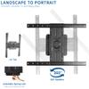 VIVO Landscape to Portrait TV Wall Mount for 37 to 80 inch Flat Panel Screens, Heavy Duty Rotating Bracket, Max VESA 600x400, Black, MOUNT-VW080P view 3