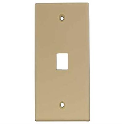 Cable Leader Wall Plate for Keystone Insert (1-Port, Ivory)