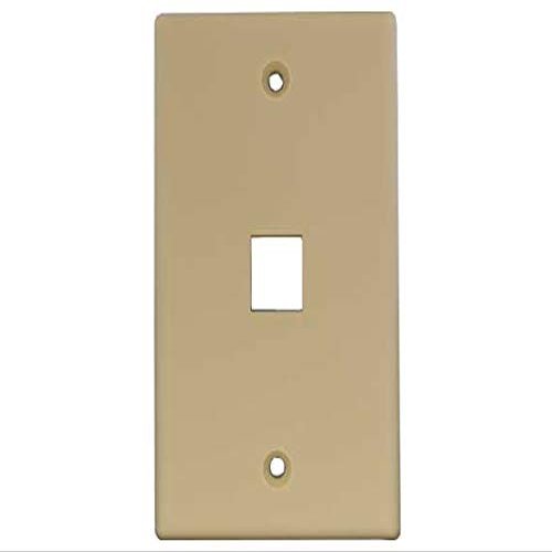 Cable Leader Wall Plate for Keystone Insert (1-Port, Ivory)