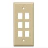Cable Leader Wall Plate for Keystone Insert (6-Port, Ivory) view 1