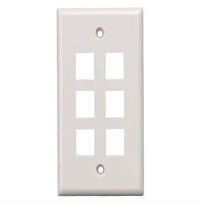 Cable Leader Wall Plate for Keystone Insert (6-Port, White)