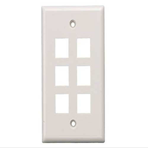 Cable Leader Wall Plate for Keystone Insert (6-Port, White)