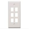 Cable Leader Wall Plate for Keystone Insert (6-Port, White) view 1