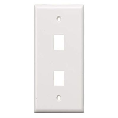 Cable Leader Wall Plate for Keystone Insert (2-Port, White)
