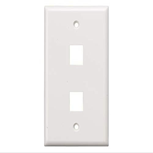 Cable Leader Wall Plate for Keystone Insert (2-Port, White)