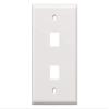 Cable Leader Wall Plate for Keystone Insert (2-Port, White) view 1