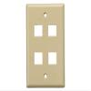 Cable Leader Wall Plate for Keystone Insert (4-Port, White) view 1