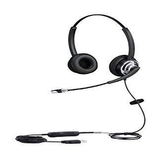 AVIMABASICS Premium USB Headsets  Microphone Headset for Office - Headphones with Mic for PC, Loptops, Call Center, Online Learning, Voice Chat, Gaming, Softphones Calls - Clear Sound