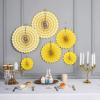 Efavormart Set of 6 Yellow Paper Fan Decorations - 8 inch Round Pleated Pinwheels for Summer Parties, Sunshine Themes and Classroom Decor view 1