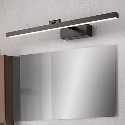 LUMINTURS 16W Dimmable LED Wall Sconces Makeup Mirror Front Picture Light Fixture Vanity Lighting Adjustable Black Warm White(3000K)