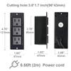 Recessed Power Strip Black Desk Mount Power Grommet Socket for Cabinet 3 AC Outlets 6.56'ft Power Cord for Counter Drawer Furniture Workbench UL ETL Certificated. view 2