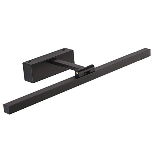 LUMINTURS 14W Dimmable LED Wall Sconces Makeup Mirror Front Picture Light Fixture Vanity Lighting Adjustable Black Pure White(6500K)
