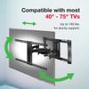 Rocketfish - Full-Motion TV Wall Mount for Most 40" - 75" TVs - Black Non-Retail packaging view 3