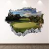 Golf Wall Decal Art Decor 3D Smashed Field Course Sticker Poster Kids Room Mural Custom Gift BL338 (42"W x 24"H) view 1