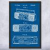 Framed Boombox Tape Player Print, Boombox Art, Radio Dj Gift, Music Art, Hip Hop Gift, Stereo Wall Art, Music Studio Art Blueprint (9x12) view 1