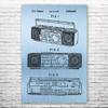 Boombox Tape Player Poster Print, Boombox Art, Radio Dj Gift, Music Art, Hip Hop Gift, Stereo Wall Art, Music Studio Art Blue Steel (16 inch x 20 inch) view 1