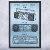 Framed Boombox Tape Player Print, Boombox Art, Radio Dj Gift, Music Art, Hip Hop Gift, Stereo Wall Art, Music Studio Art Blue Steel (9x12) view 1