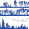 Ceramic Decals - Forest Silhouette (Blue, 19 x 13 Inch) view 1