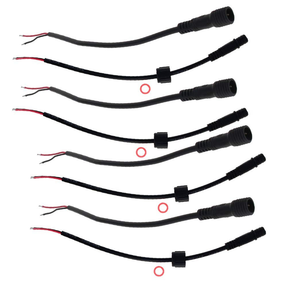 Fielect 3 Pair 2 Pin Male Female Head Waterproof Connector Cable for LED Light Strips Black 40cm Length