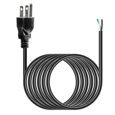 10ft 16 Gauge 3 Prong Heavy Duty Replacement Power Supply Cord Cable 110V 115V 120V Pigtail for Universal AC Appliance, NEMA 5-15P Plug US SJT 16AWG (13A)