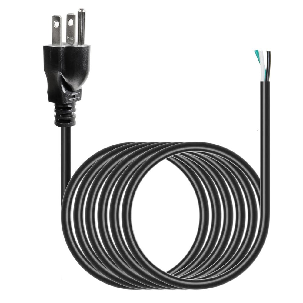 10ft 16 Gauge 3 Prong Heavy Duty Replacement Power Supply Cord Cable 110V 115V 120V Pigtail for Universal AC Appliance, NEMA 5-15P Plug US SJT 16AWG (13A)