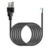 10ft 16 Gauge 3 Prong Heavy Duty Replacement Power Supply Cord Cable 110V 115V 120V Pigtail for Universal AC Appliance, NEMA 5-15P Plug US SJT 16AWG (13A) view 1