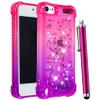 CAIYUNL Compatible With iPod Touch 7th Generation Case, Touch 6th/5th Generation Case for Girls Women Kids, Glitter Bling Sparkle Shiny Liquid Floating TPU Protective Cover for iPod 7/6/5 -Pink/Purple view 1