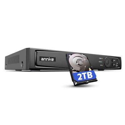 ANNKE 16 Channel NVR for Security Camera, 16CH 12MP (4096 X 3072) Network Video Recorder with 2TB Hard Drive Disk, Supports 12MP/8MP/6MP/5MP PoE IP Cameras, 24/7 Surveillance Recording