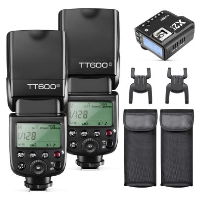 Godox 2X TT600S HSS 2.4G Wireless Master/Slaver Flash Speedlite & Receiver Godox X2T-S Remote Trigger Transmitter Kit Built-in godox X System Compatible for Sony Cameras