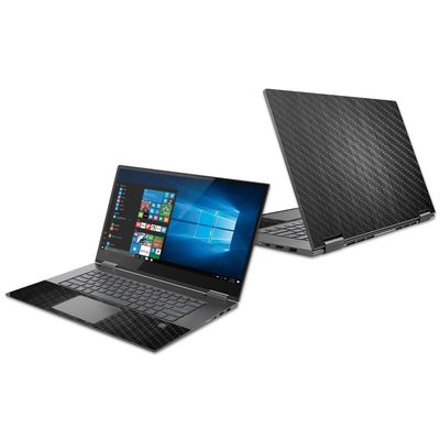 MightySkins Carbon Fiber Skin for Lenovo Yoga 730 15" (2018) - Black Wood,Protective, Durable Textured Carbon Fiber Finish,Easy to Apply, Remove, and Change Styles,