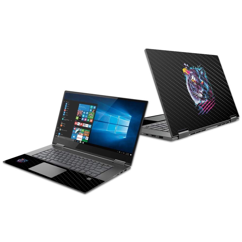 MightySkins Carbon Fiber Skin for Lenovo Yoga 730 15" (2018) - Tight Tiger,Protective, Durable Textured Carbon Fiber Finish,Easy to Apply, Remove, and Change Styles,