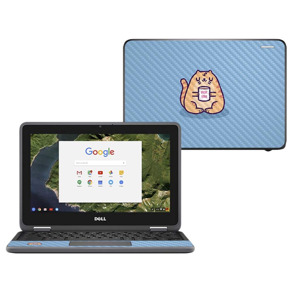 MightySkins Carbon Fiber Skin for Dell Chromebook 11" 3180 - Flower Wheels | Protective, Durable Textured Carbon Fiber Finish | Easy to Apply, Remove, and Change Styles | Made in The USA