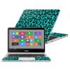MightySkins Carbon Fiber Skin for Asus Chromebook Flip C302CA 12.5" (2016) - Teal Leopard | Protective, Durable Textured Carbon Fiber Finish | Easy to Apply, Remove | Made in The USA view 1