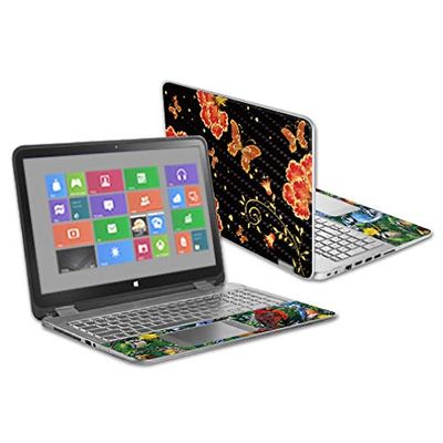 MightySkins Carbon Fiber Skin for HP Envy X360 15.6" - Backyard Gathering | Protective, Durable Textured Carbon Fiber Finish | Easy to Apply, Remove, and Change Styles | Made in The USA